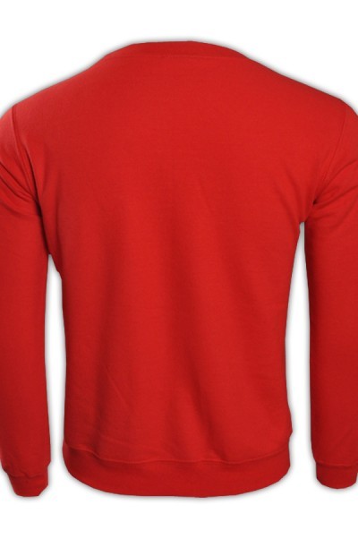 SKRC004 red 40C men's round neck sweater 88000 color DIY advertising sweater group activities sweater wholesaler sweater price back view